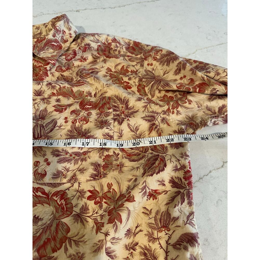 Liz Sport Large 100% Cotton Button Front Floral Toile Shirt Cottagecore 90s Y2K - Picture 7 of 9
